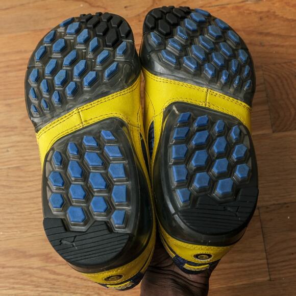 Puma‎ Cell Mio Blue Alligator Print Sneakers Yellow Trim Men Size US 10.5 UK 9.5 - Picture 8 of 9